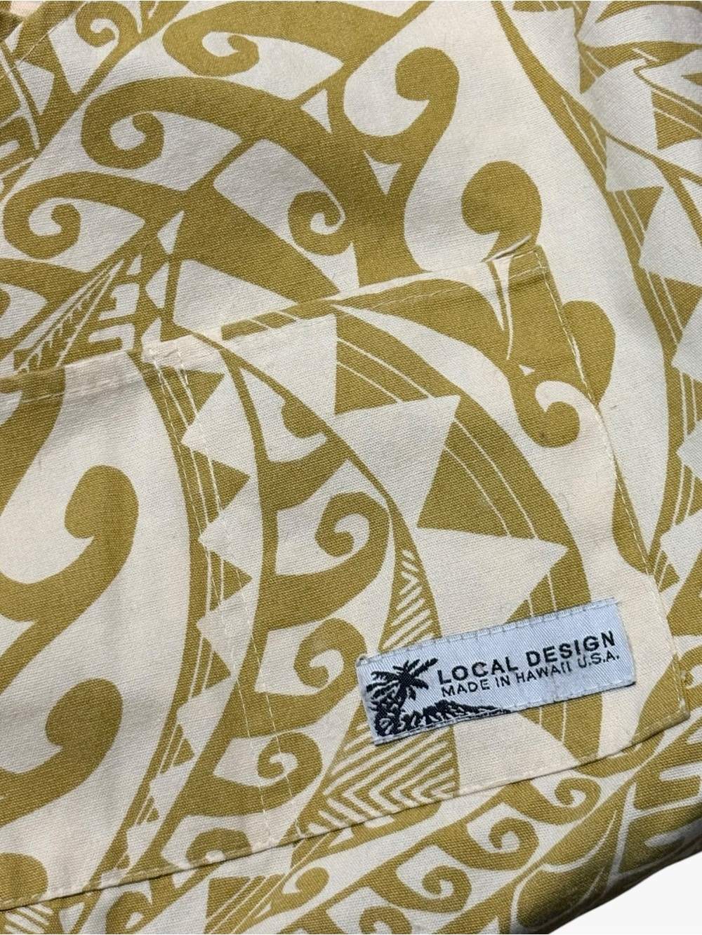 Local Design Hawaii Criss-Cross Bag Hobo Floral Tan Olive Green 11.5"x10 Leafy - Picture 2 of 7